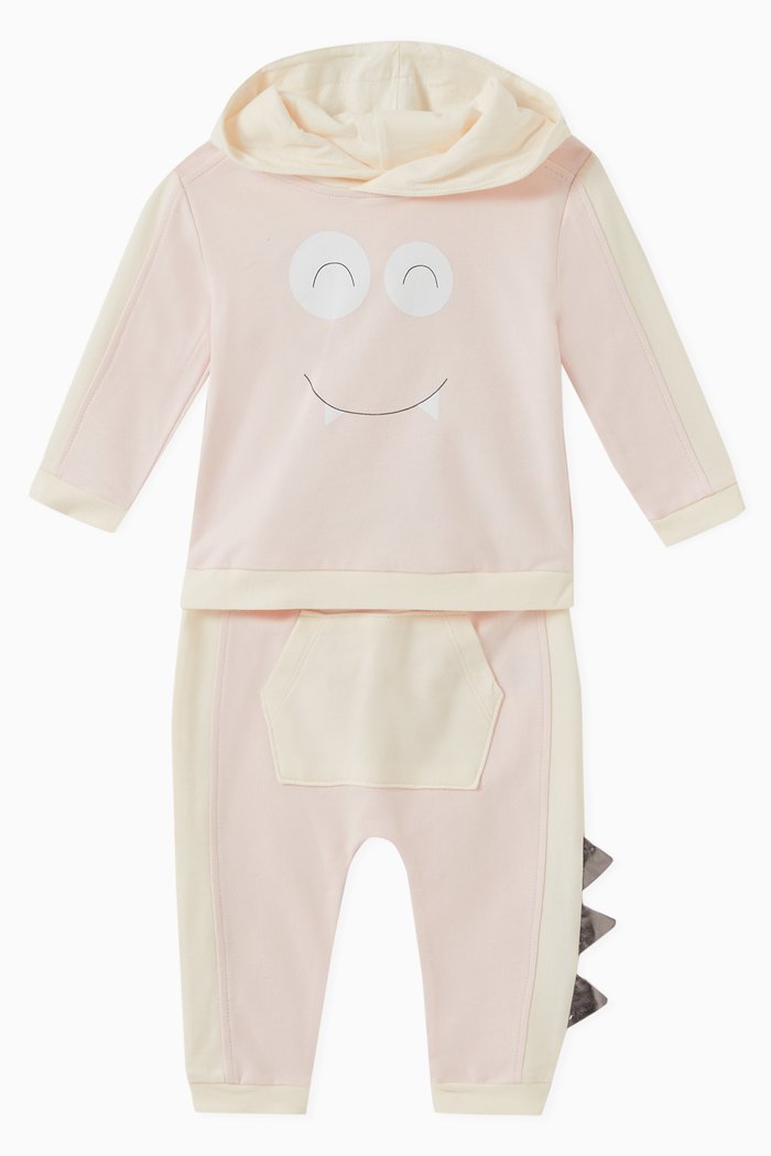 Cuddle Monster Hoodie and Sweatpants, Set of Two, Pink