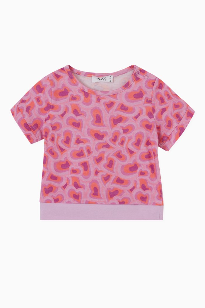 

Cassandra Heart-print Top, Pink