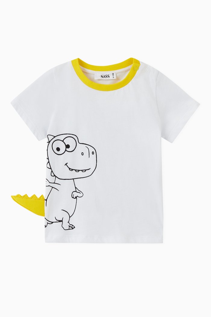 

Dinosaur Print T-shirt in Cotton, White
