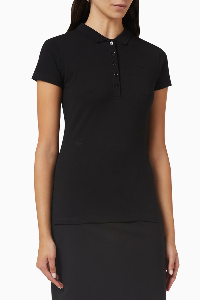 

Embroidered-logo Polo Top, Black