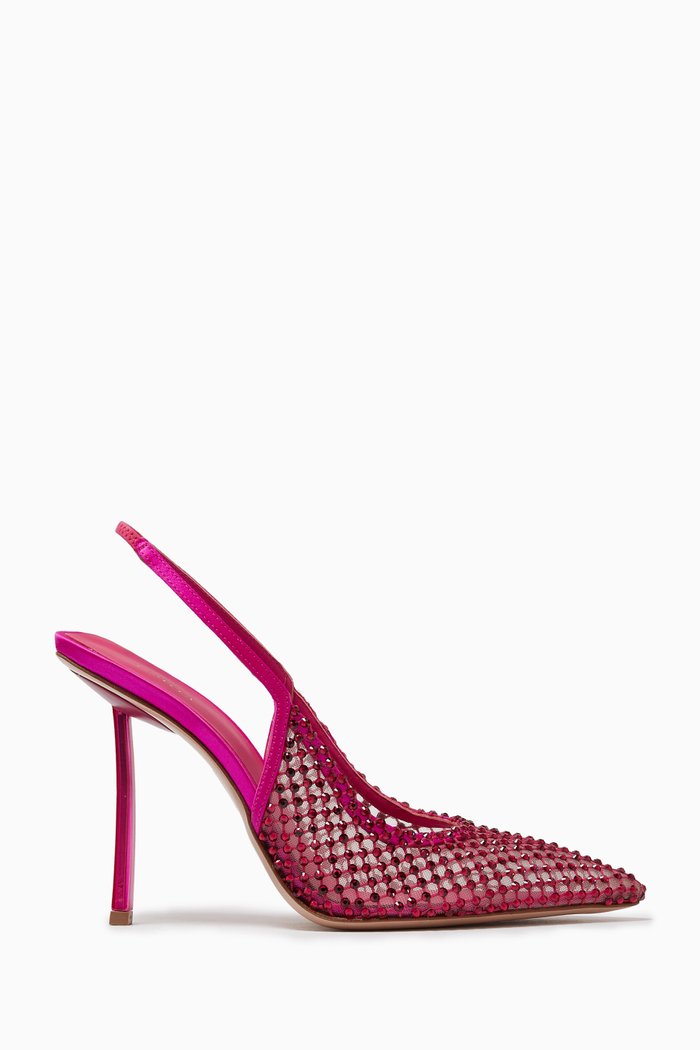

Gilda Slingback 100 Pumps in Crystal-embellished Mesh, Pink