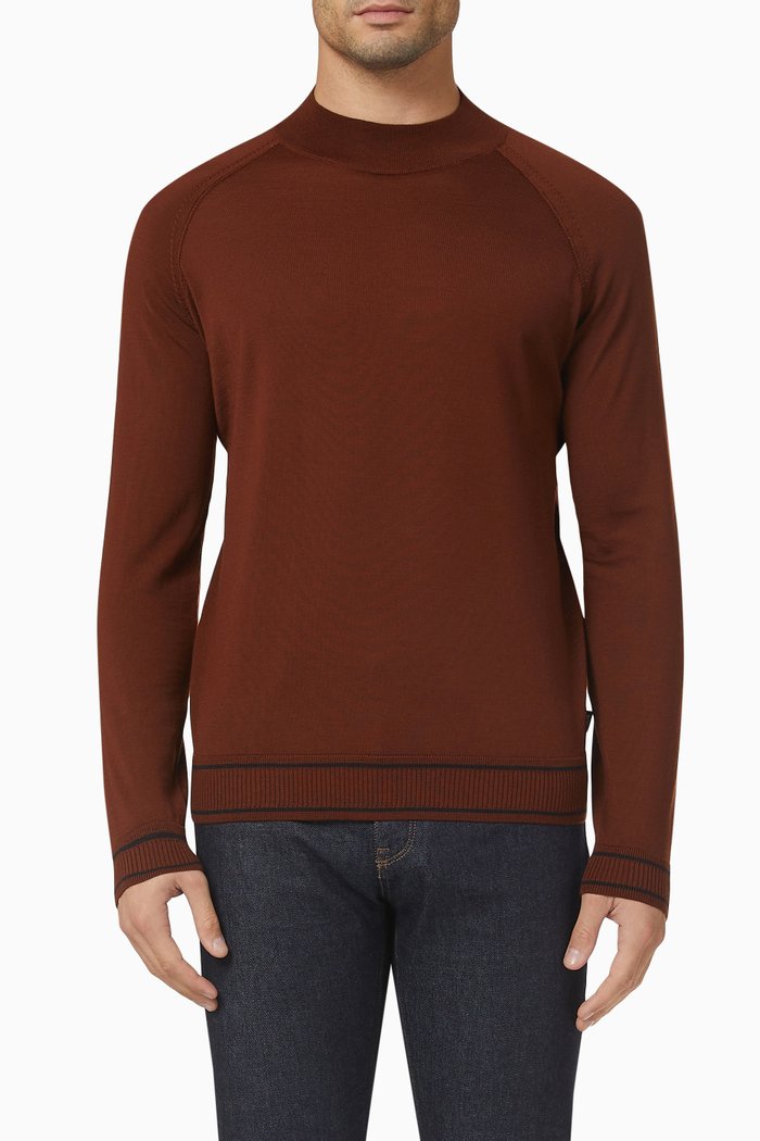 Favino Sweater in Wool Lyocell, Brown