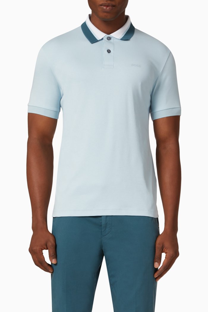 

Parlay Polo Shirt in Cotton Piqué, Blue