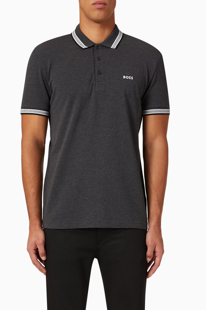 

Polo Shirt in Organic Cotton, Black