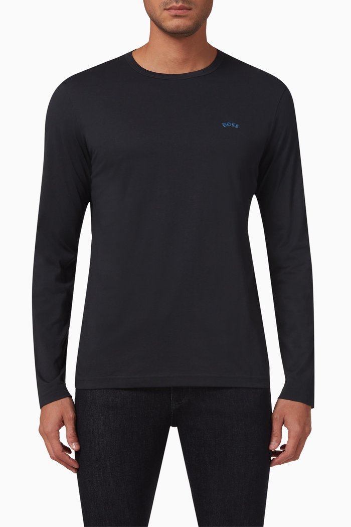 

Curved Logo T-shirt in Cotton, Blue