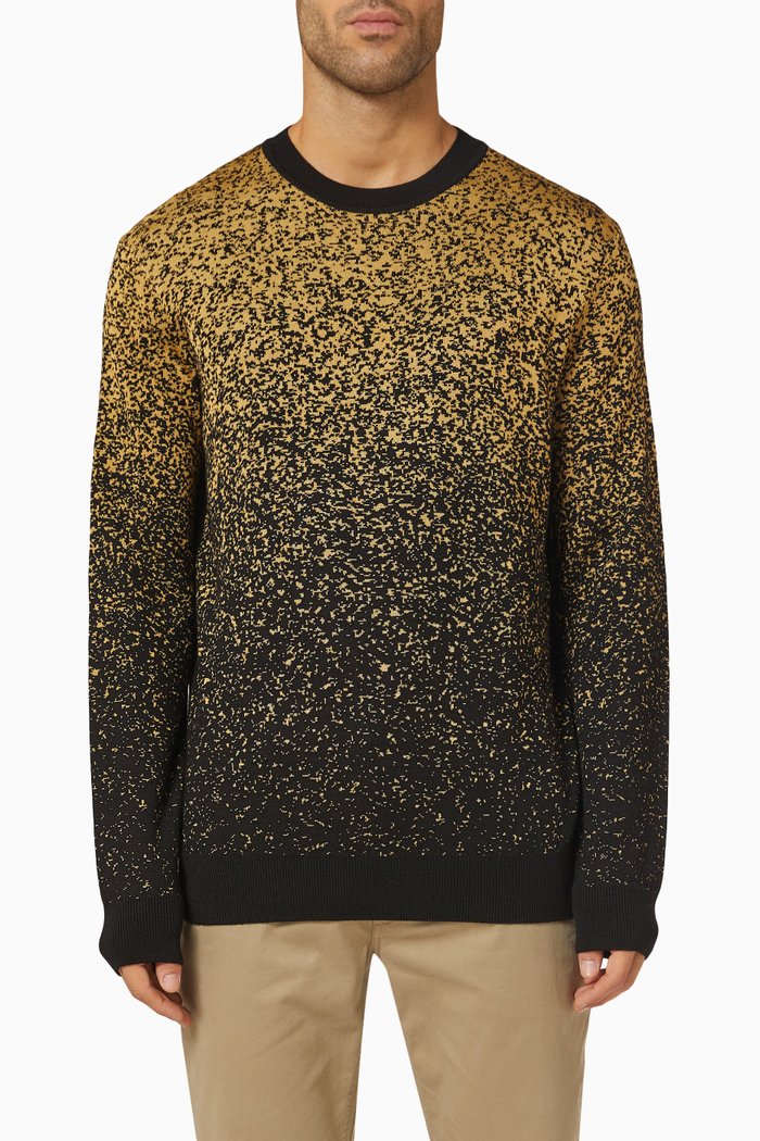 Facondo Degradé Sweater in Viscose-wool Knit, Black