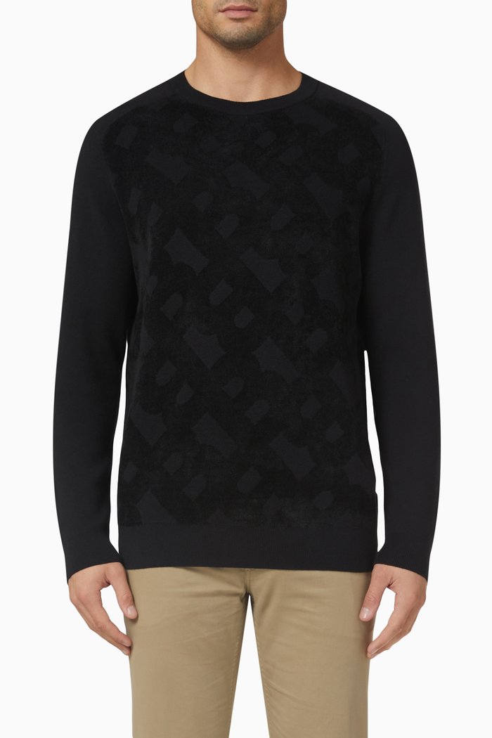Facondo Degradé Sweater in Viscose-wool Knit, Black