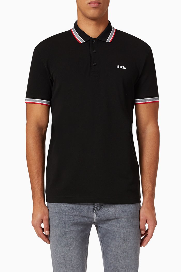 

Polo Shirt in Organic Cotton, Black