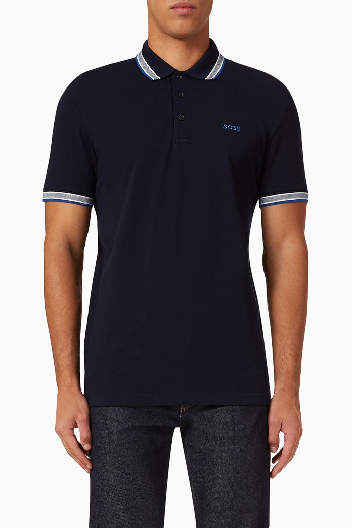 Polo Shirt in Organic Cotton, Blue