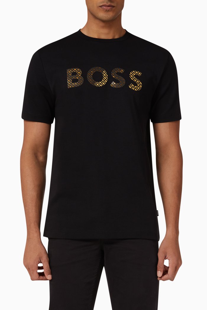 

Tiburt Logo T-shirt in Cotton, Black