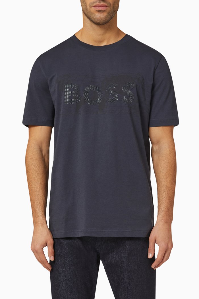 

Diamond Embellished-logo T-shirt in Cotton-jersey, Blue