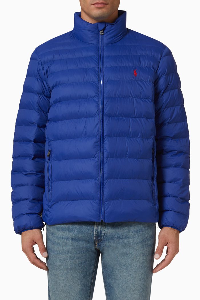 

Packable Jacket in Recycled Nylon, Blue