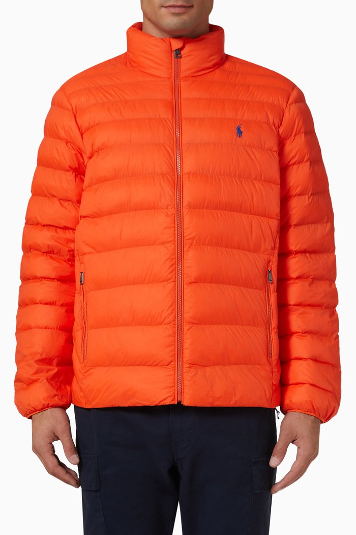 

Packable Jacket in Recycled Nylon, Orange
