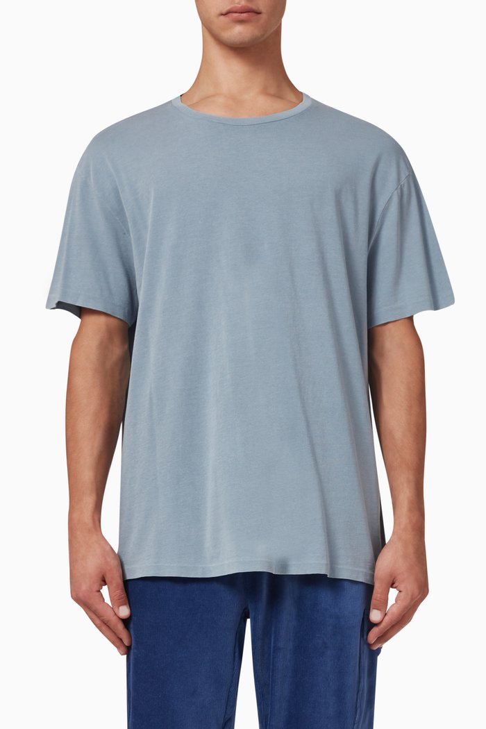 

Crewneck T-shirt in Organic Cotton, Blue