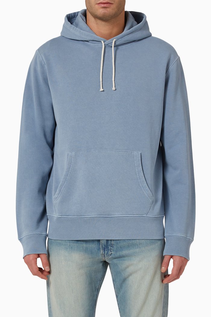 

Hoodie in Organic Veg-dye Fleece, Blue