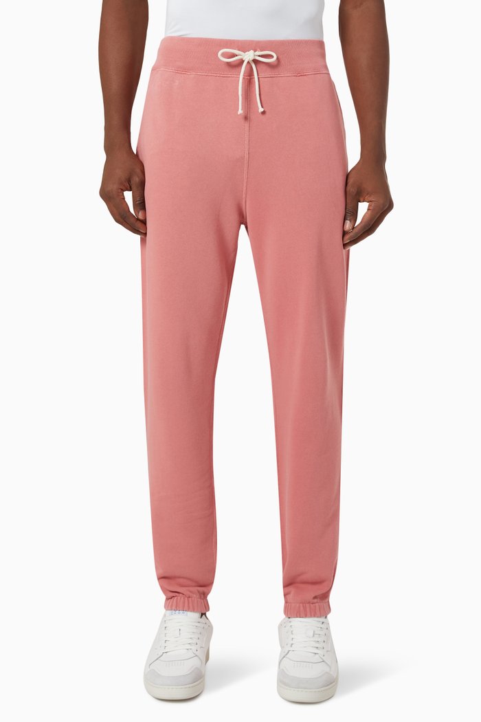 

Organic Garment-dyed Sweatpants in Fleece, Pink