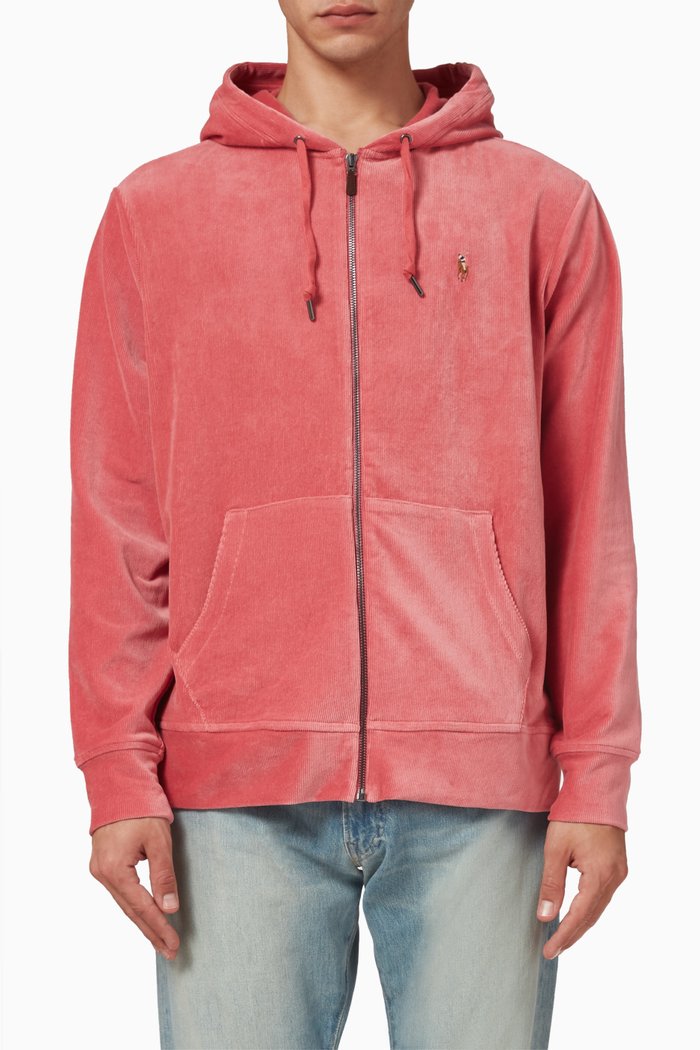 

Hoodie in Cotton Blend, Red