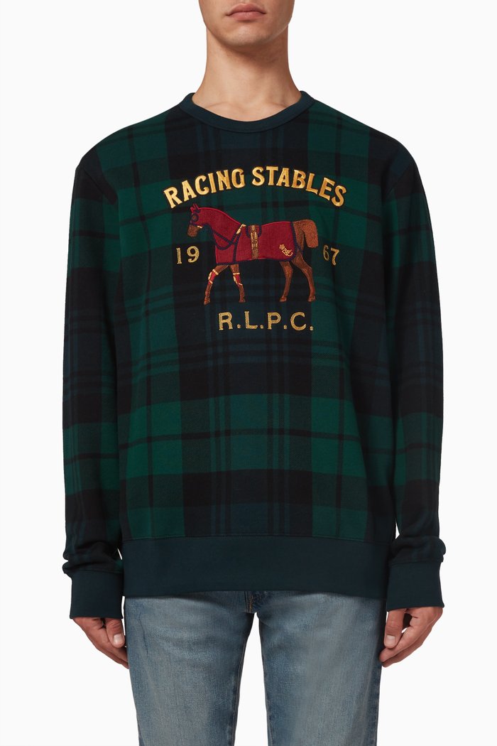 

Horse Embroidered Sweatshirt in Cotton, Multicolour