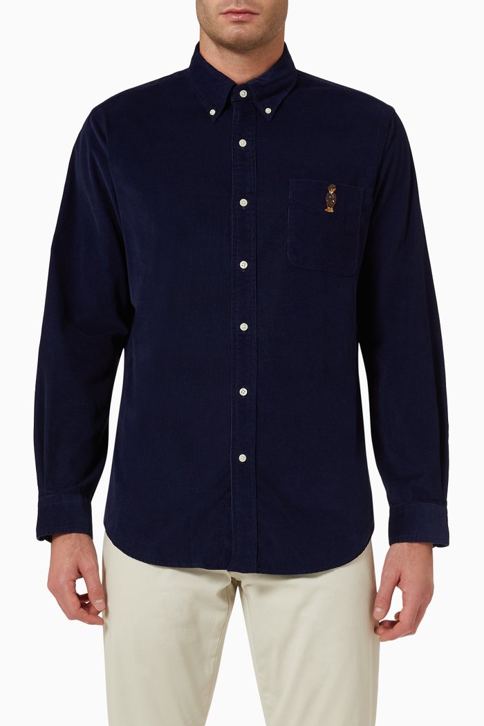 

Long Sleeve Shirt in Corduroy, Blue