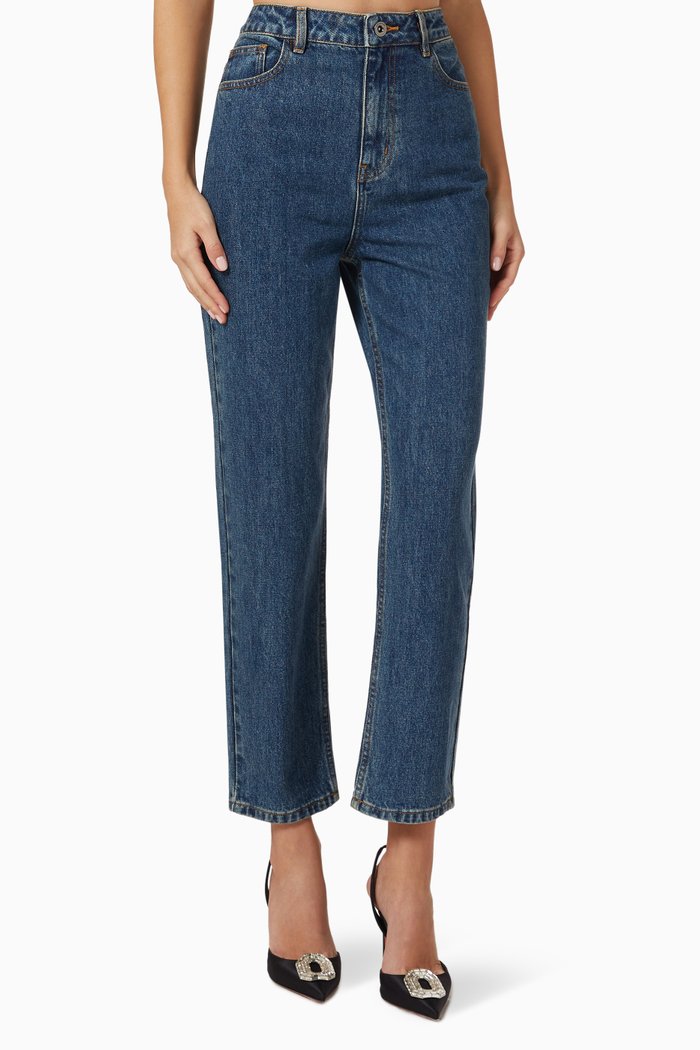 

Straight-fit Jeans in Denim, Blue