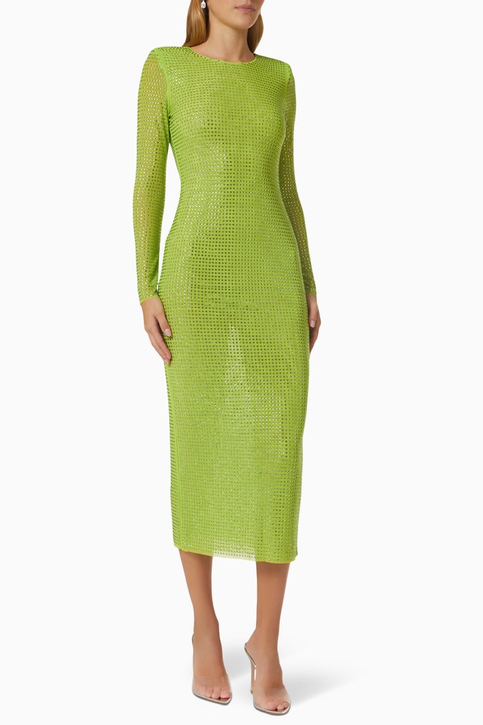 

Embellished Midi Dress, Green