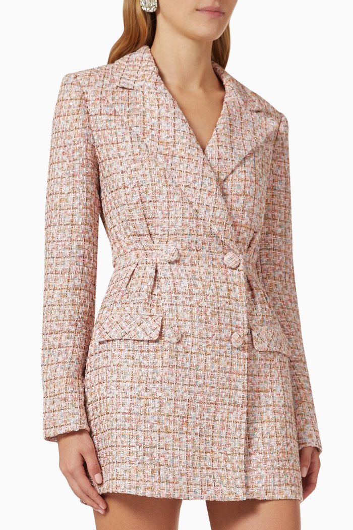 

Tailored Mini Dress in Boucle-wool, Pink