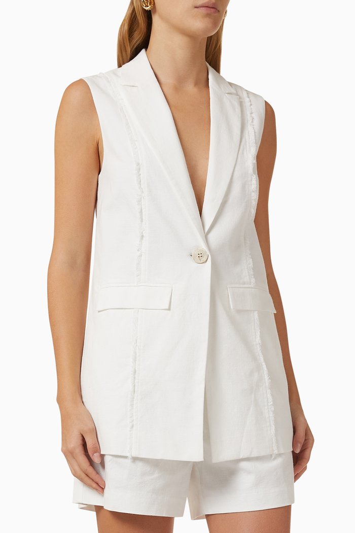 

Golden Hour Vest in Stretch-cotton, White