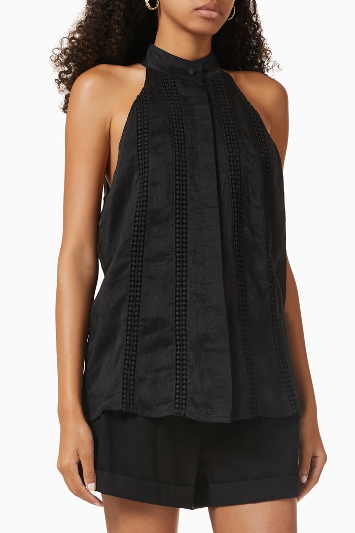 

Summer Rays Halter Top in Silk-blend, Black