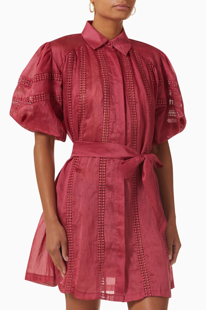 

Summer Rays Mini Dress in Silk-blend, Pink