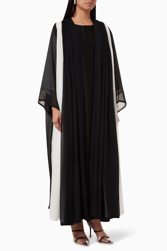 

Reversible Abaya Set in Chiffon, Black