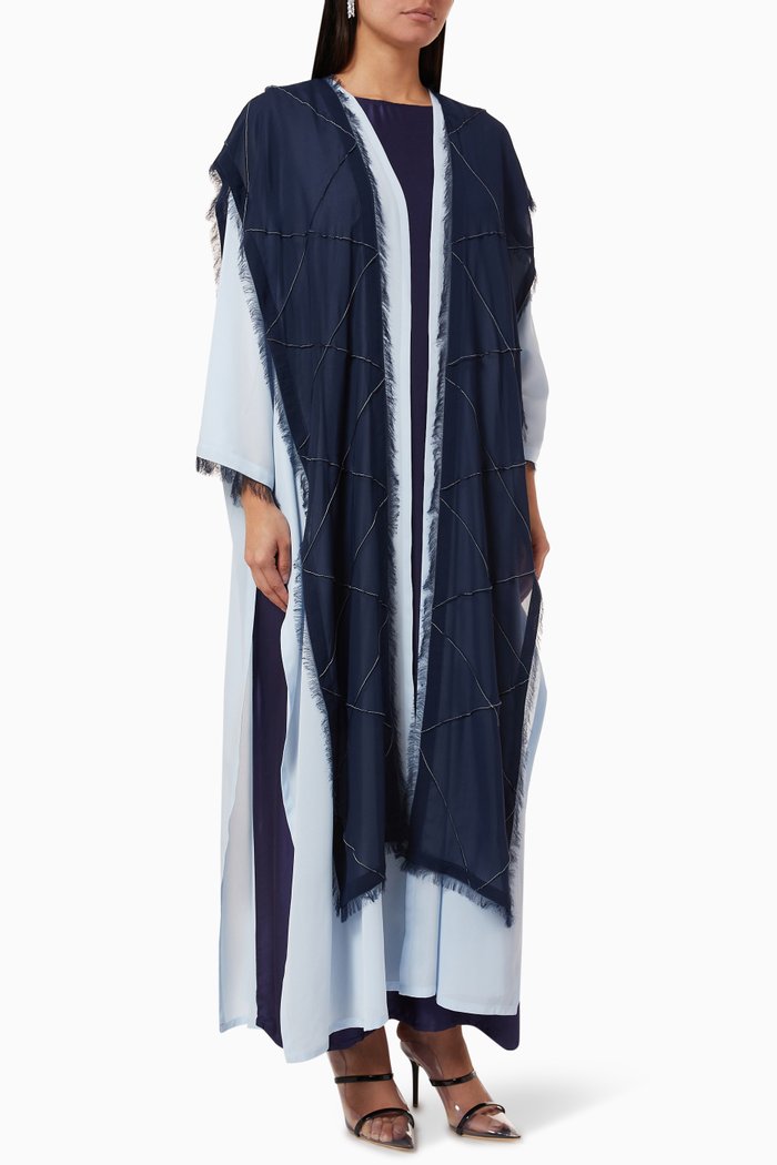 

Layered Abaya Set in Crepe, Blue