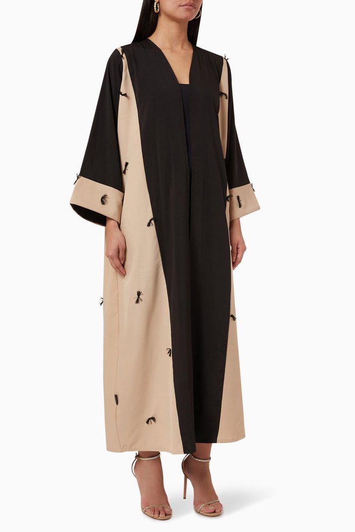 

Mini Tasseled Abaya in Cotton, Black