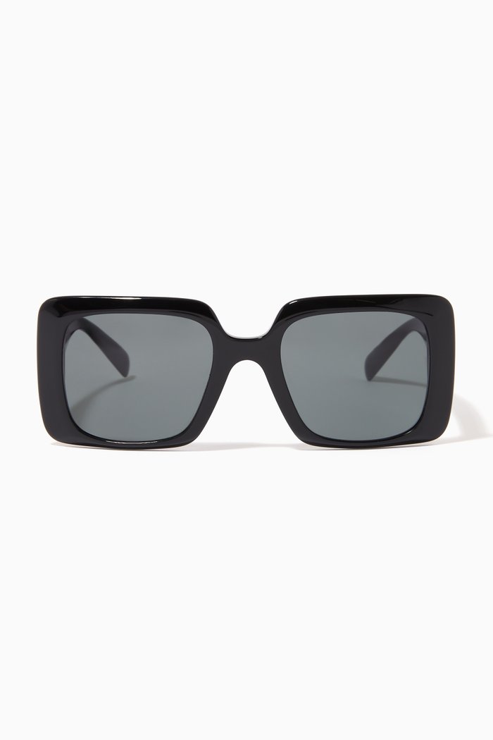 

Medusa Stud Square Sunglasses in Acetate, Black