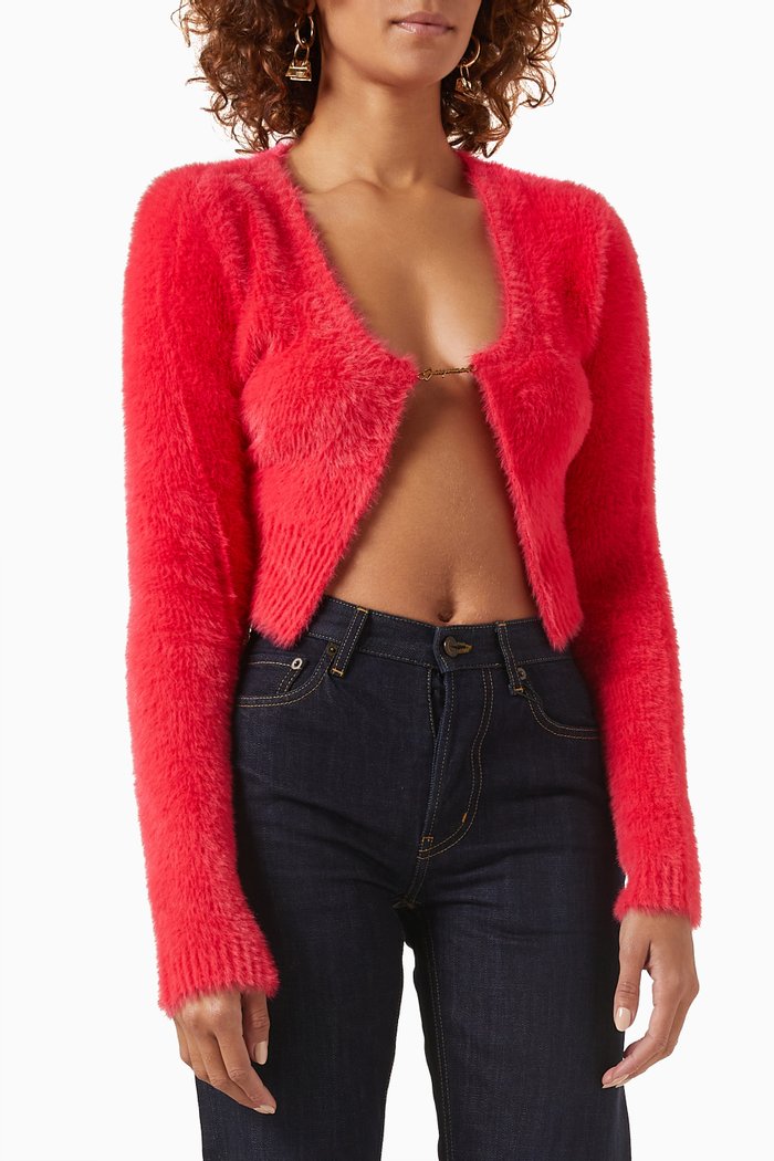 

La Maille Neve Top in Fluffy Mohair-knit, Pink