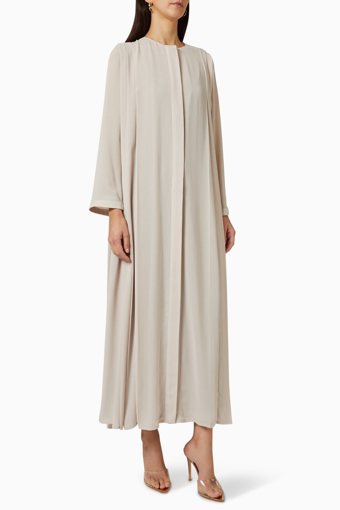 

Pleated Summer Abaya, Neutral