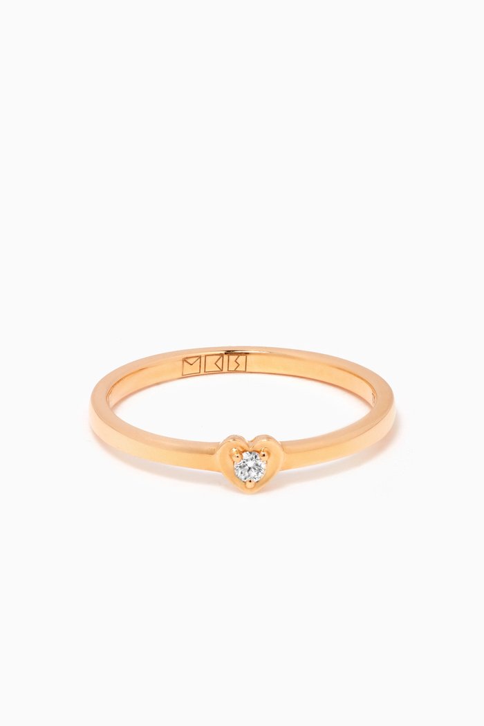 

Little Heart Single Diamond Ring in 18kt Gold, Yellow