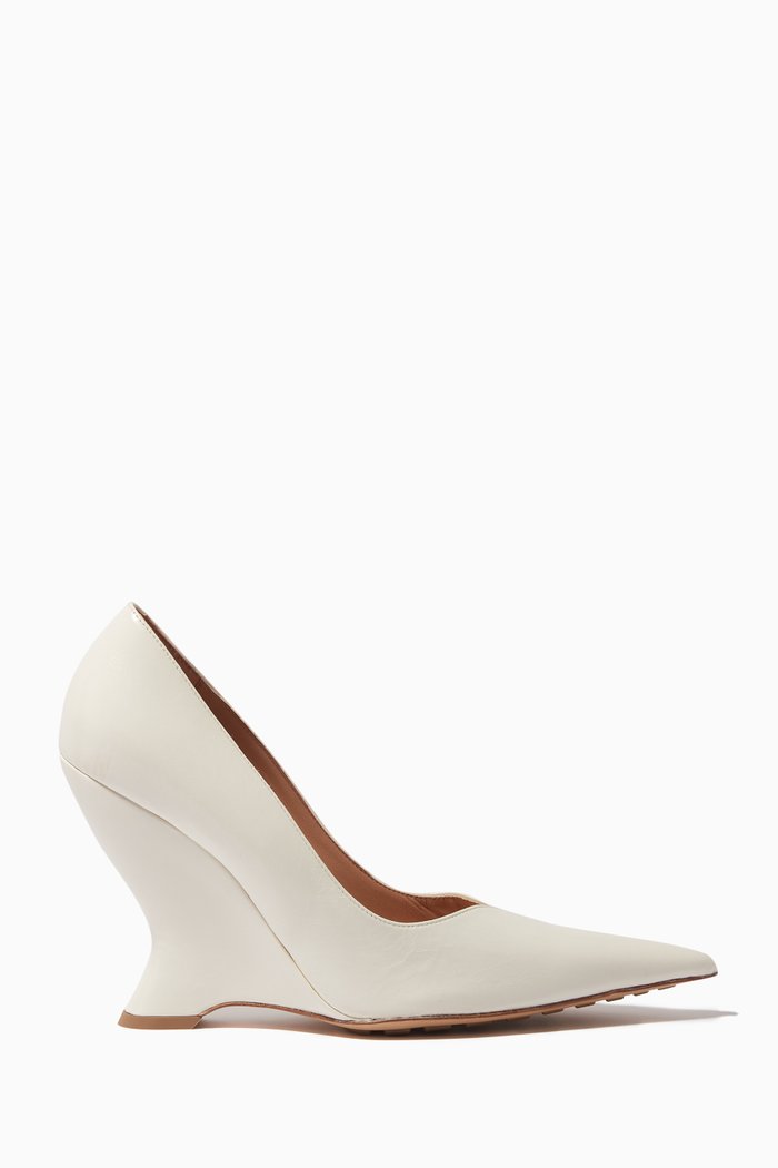 

Punta 100 Wedge Pumps in Leather, White