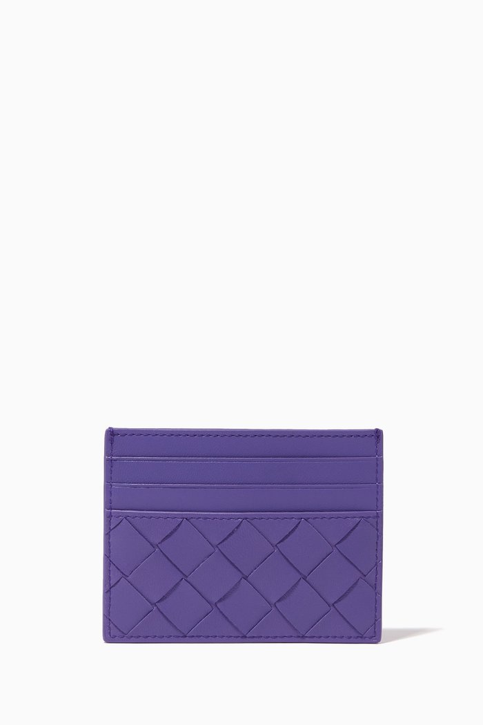 

Card Holder in Intrecciato Nappa, Purple
