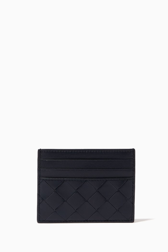

Card Holder in Intrecciato Nappa, Blue