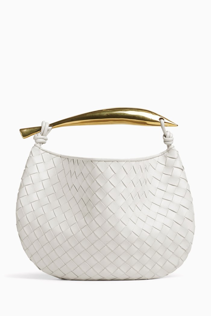 

Sardine Top-handle Bag in Intrecciato Nappa, White