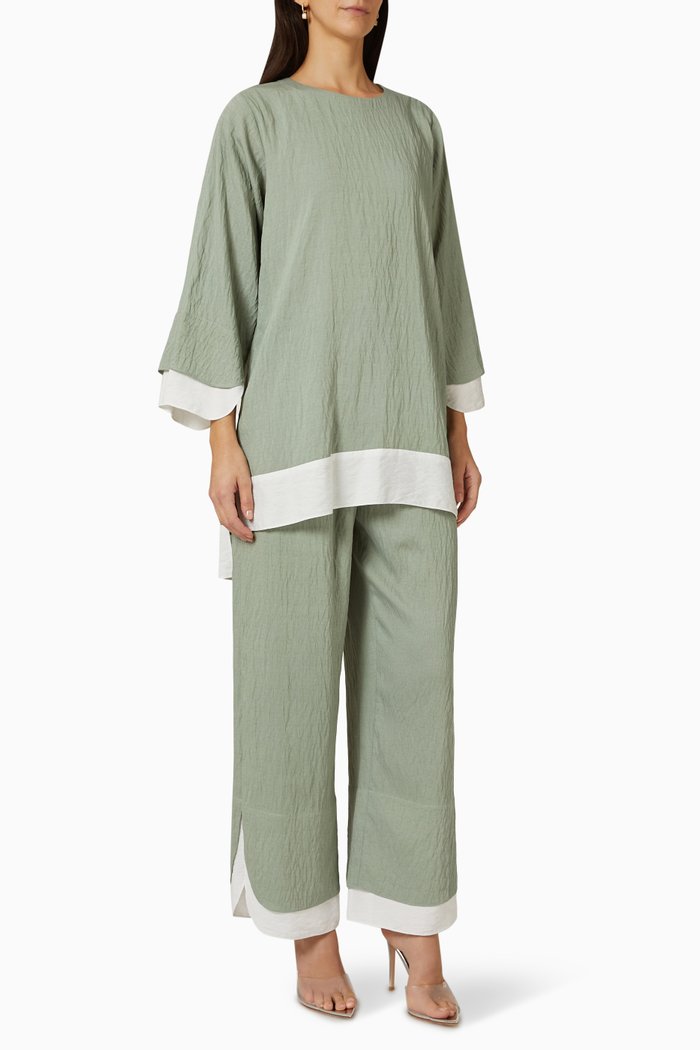 

Coordinating Top & Pants Set, Green
