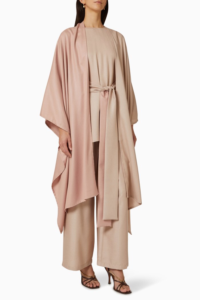 Shawl, Top & Pants Set, Neutral