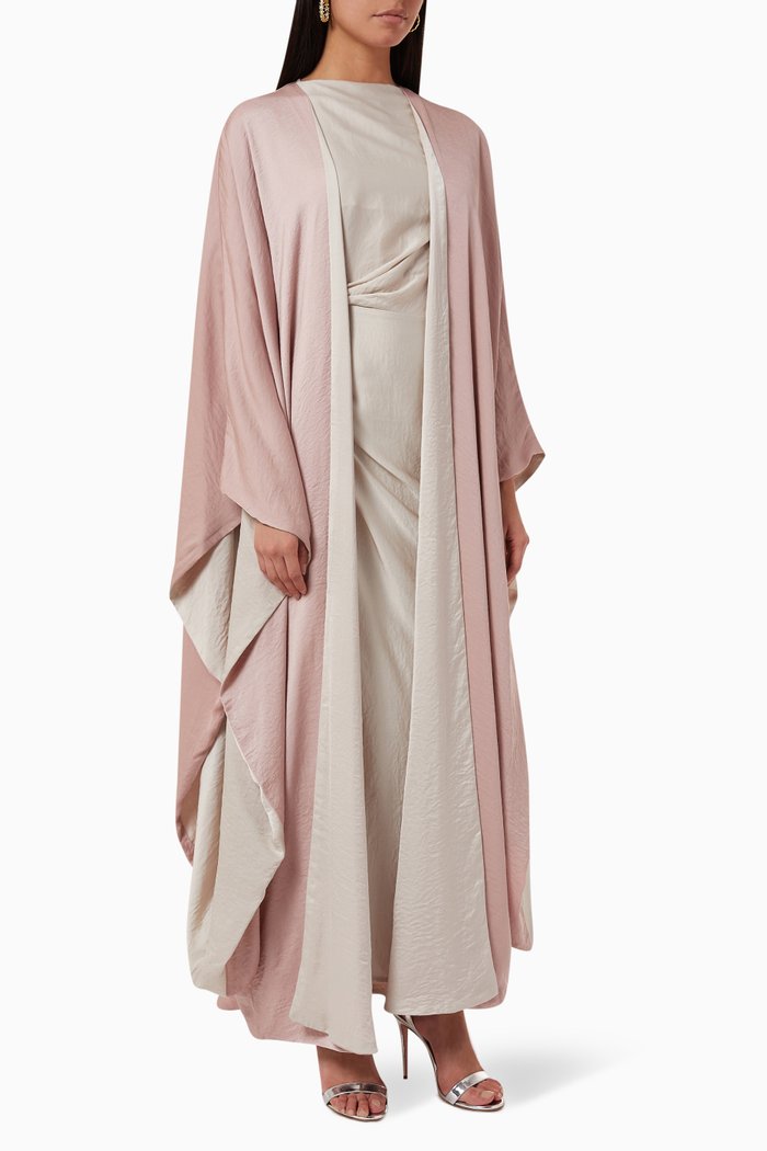 

Draped Abaya Set, Pink