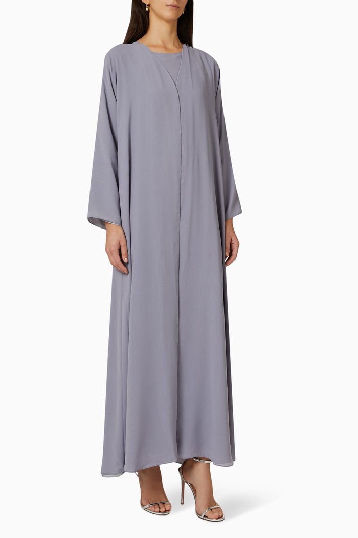 

Abaya, Top & Pants Set, Grey