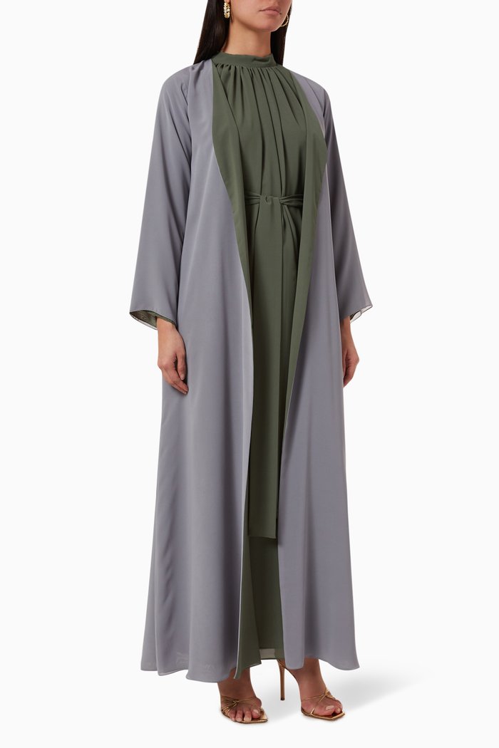 

Belted Abaya Set, Green