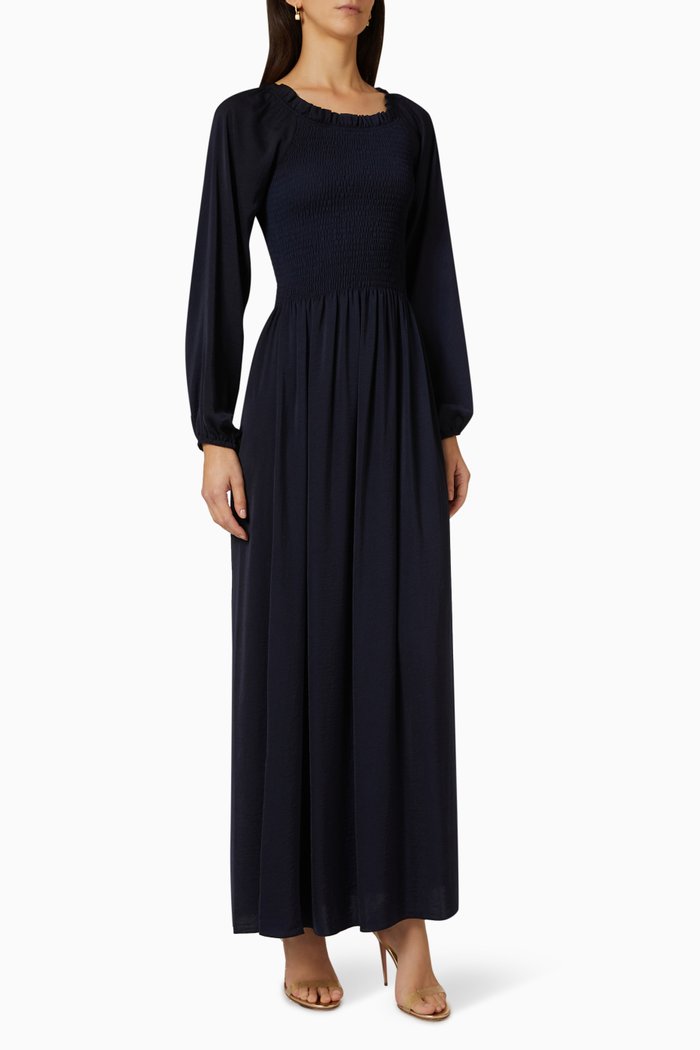 Smocked Maxi Dress, Blue