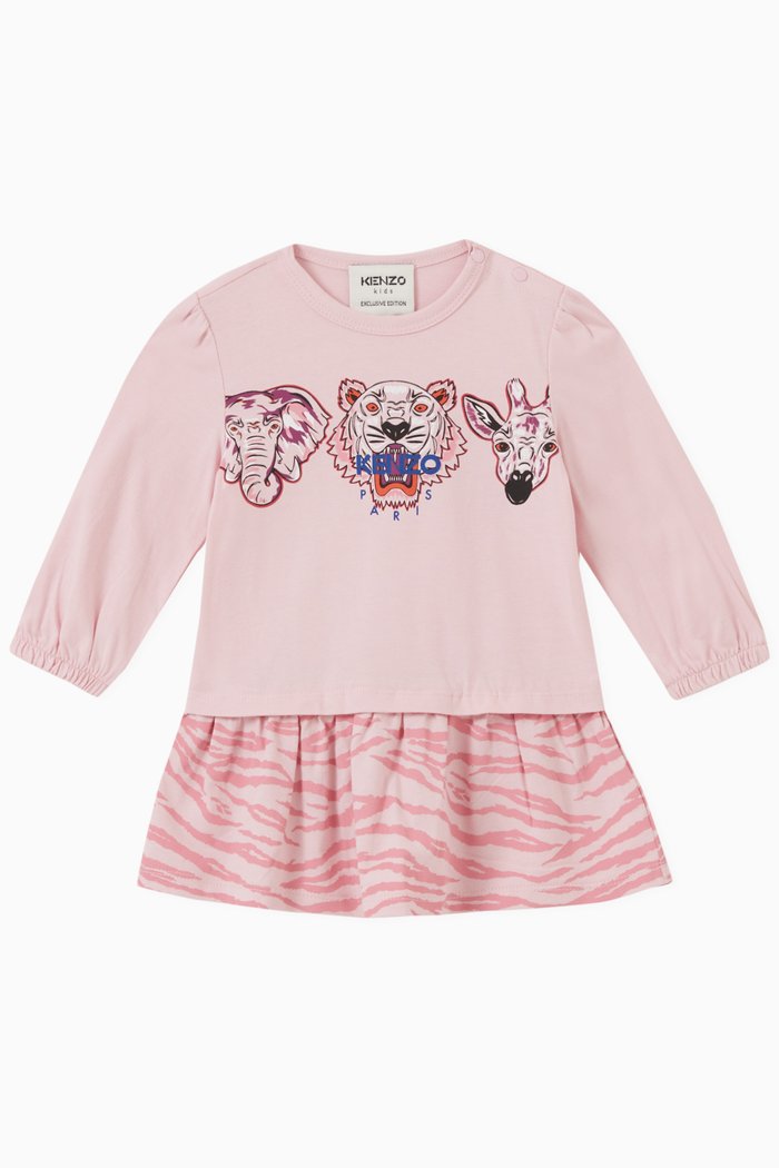 

Animal Logo Dress in Cotton, Pink