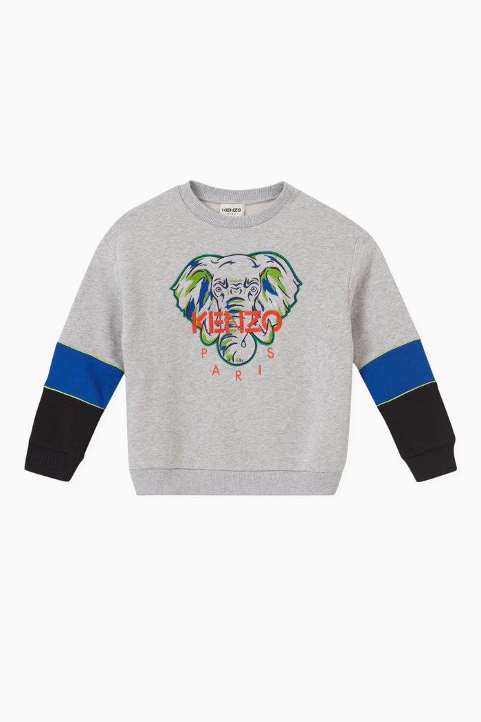 

Elephant Logo Sweatshirt in Cotton, Grey
