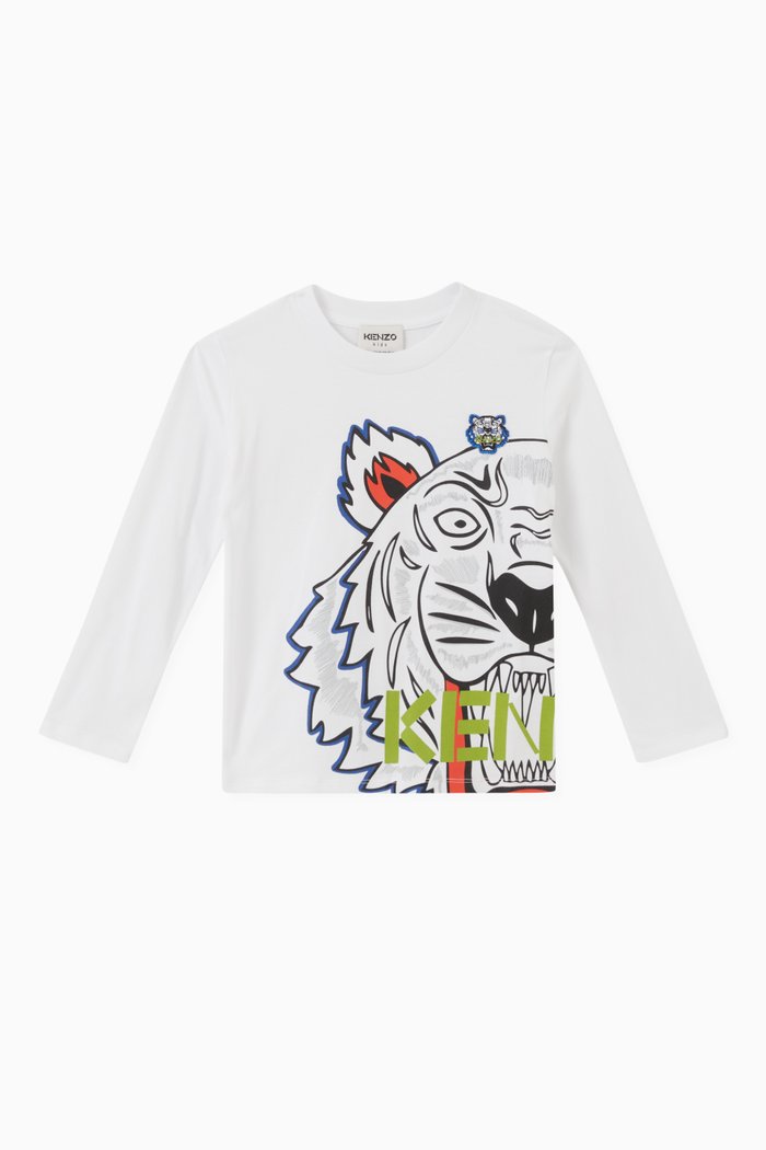 

Tiger Logo T-shirt in Cotton, White