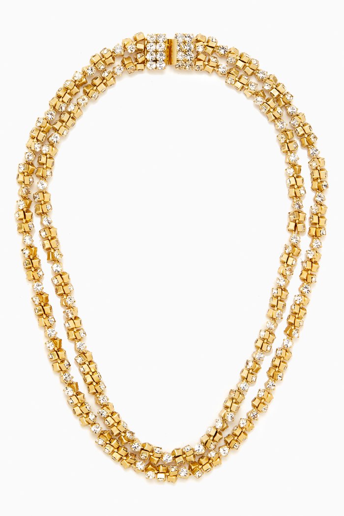 

Trevise Strass Necklace in 24kt Gold-plated Metal